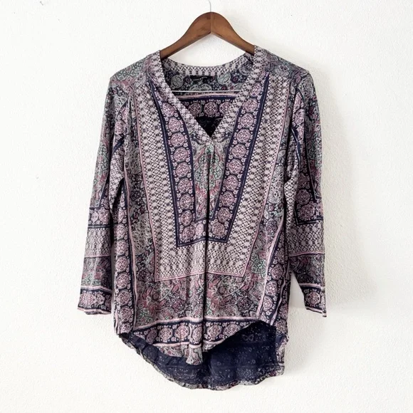 Lucky Brand Peasant Tunic Boho Chic Cottagecore Blouse XL Ethereal Whimsigoth - Picture 1 of 10